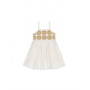 NEW RYLEE + CRU girls crochet sundress marigold in cream